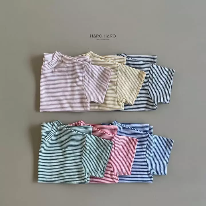 Haro Haro - Korean Children Fashion - #kidsshorts - Crayon Stripes Tee - 4