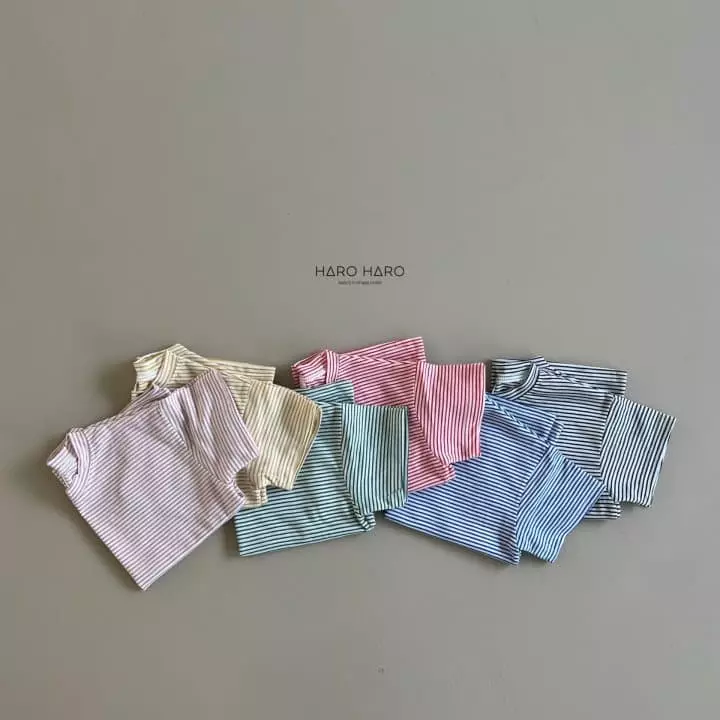 Haro Haro - Korean Children Fashion - #kidzfashiontrend - Crayon Stripes Tee - 5