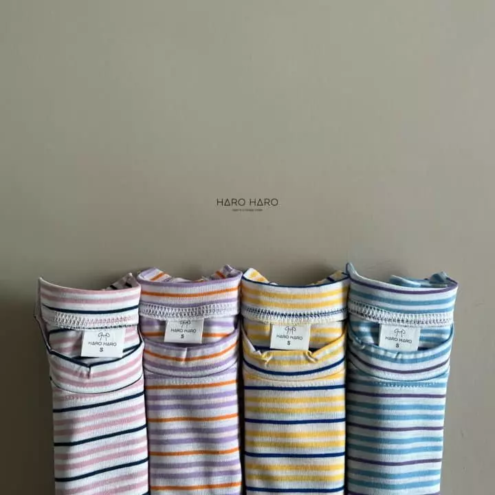 Haro Haro - Korean Children Fashion - #littlefashionista - Multi Stripes Tee - 8