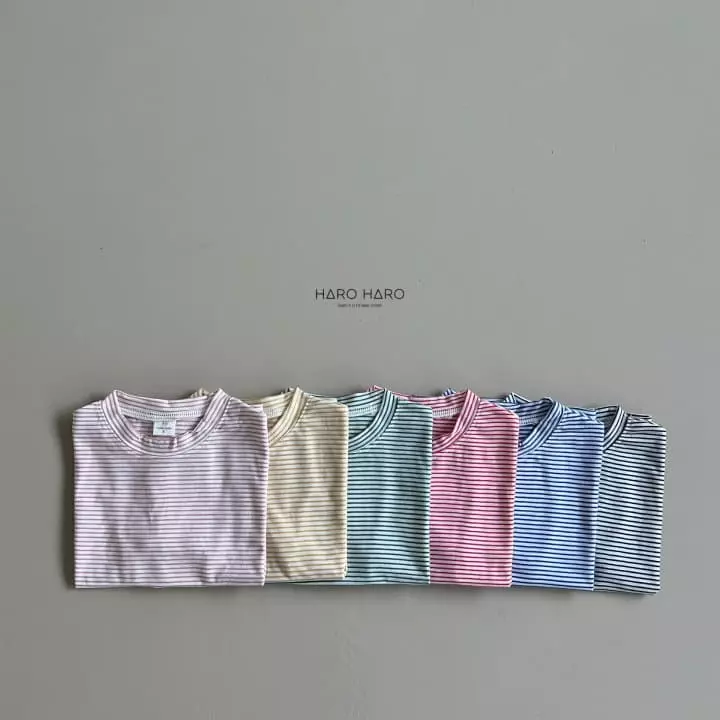 Haro Haro - Korean Children Fashion - #littlefashionista - Crayon Stripes Tee - 7