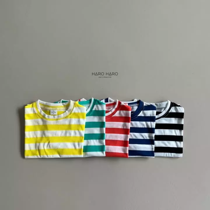 Haro Haro - Korean Children Fashion - #littlefashionista - Parasol Stropes Tee - 6