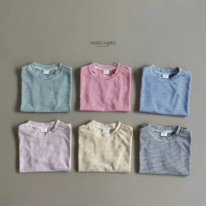 Haro Haro - Korean Children Fashion - #magicofchildhood - Crayon Stripes Tee - 8