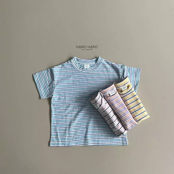 Haro Haro - Korean Children Fashion - #minifashionista - Multi Stripes Tee - 10