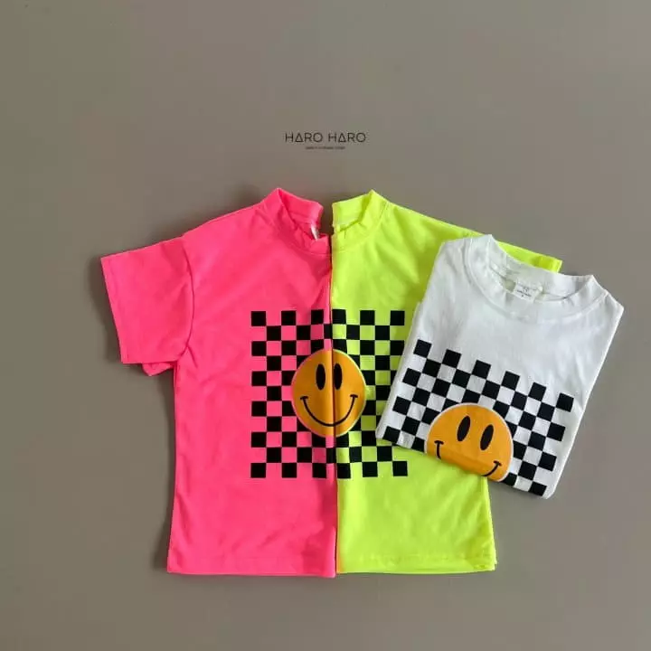 Haro Haro - Korean Children Fashion - #prettylittlegirls - Check Smile Box Tee - 5