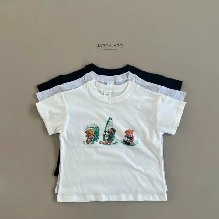 Haro Haro - Korean Children Fashion - #prettylittlegirls - Bear Surfing Tee - 3