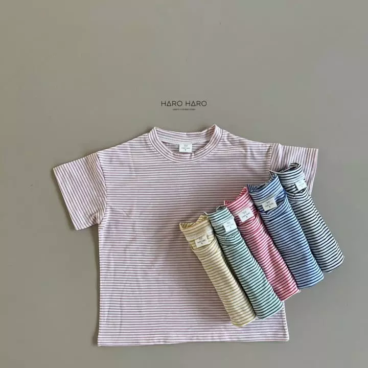 Haro Haro - Korean Children Fashion - #todddlerfashion - Crayon Stripes Tee - 11