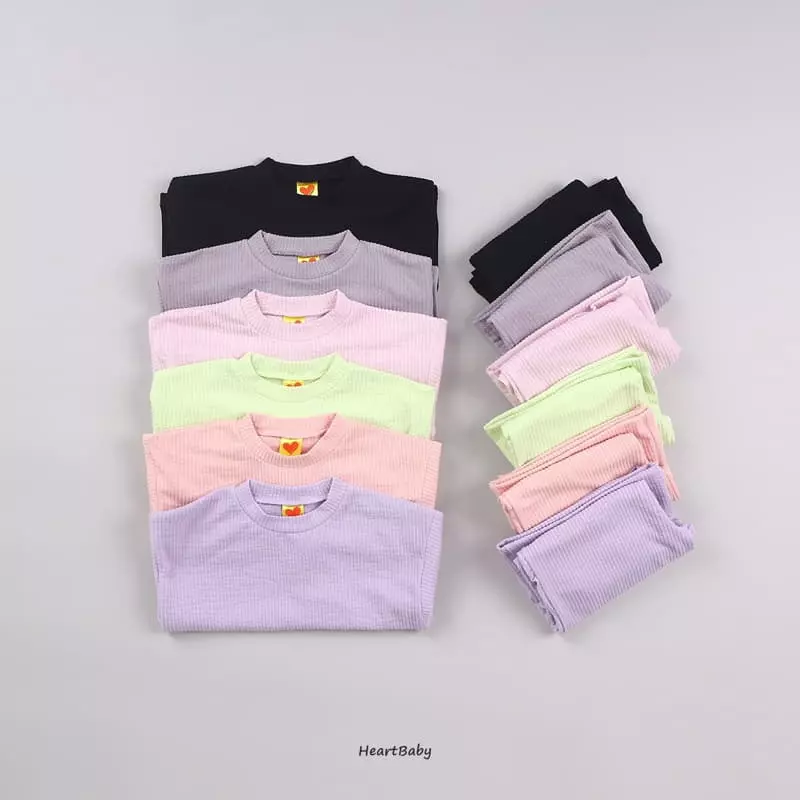Heart Baby - Korean Children Fashion - #childofig - Lounge Look Top Bottom Set