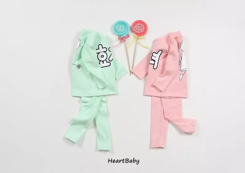 Heart Baby - Korean Children Fashion - #designkidswear - Good Son Daughter Easywear Set - 3