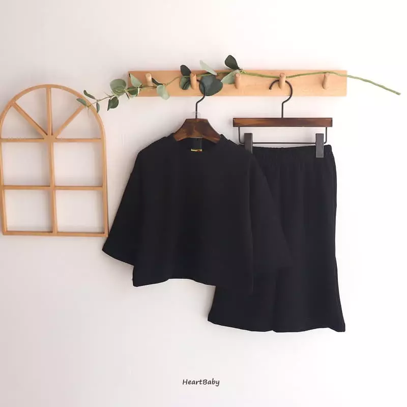 Heart Baby - Korean Children Fashion - #discoveringself - Lounge Look Top Bottom Set - 5