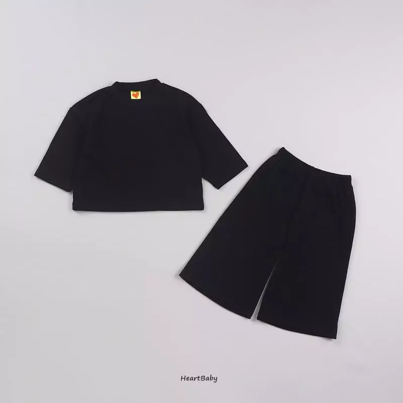 Heart Baby - Korean Children Fashion - #kidsshorts - Lounge Look Top Bottom Set - 7
