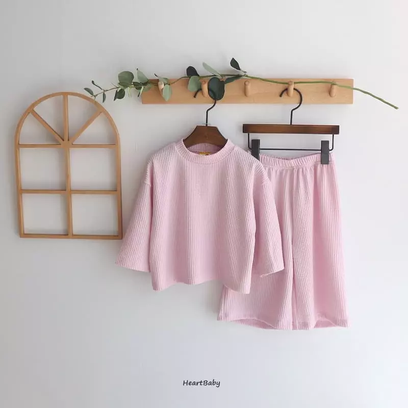 Heart Baby - Korean Children Fashion - #magicofchildhood - Lounge Look Top Bottom Set - 12