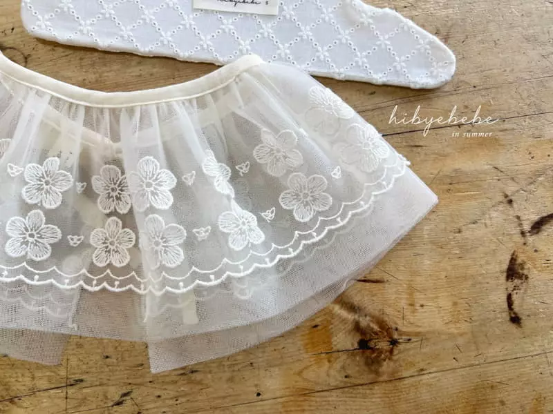 Hi Byebebe - Korean Baby Fashion - #babyfashion - Flower Embrodiery Layered Apron - 2