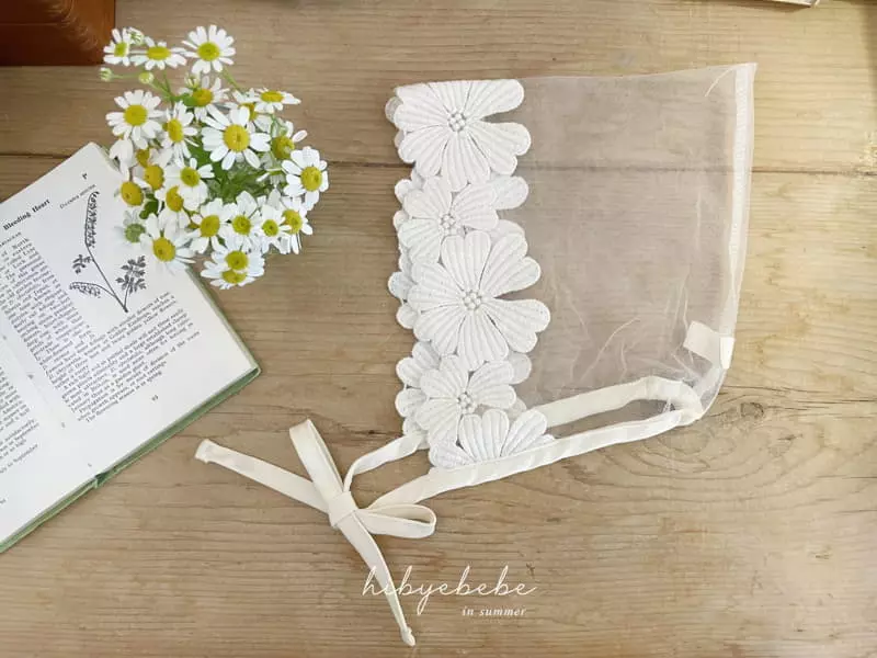 Hi Byebebe - Korean Baby Fashion - #babyfashion - Flower Mesh Bonnet