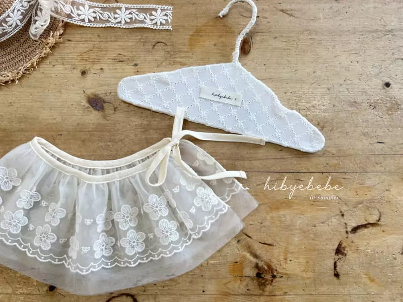 Hi Byebebe - Korean Baby Fashion - #babyfever - Flower Embrodiery Layered Apron - 3