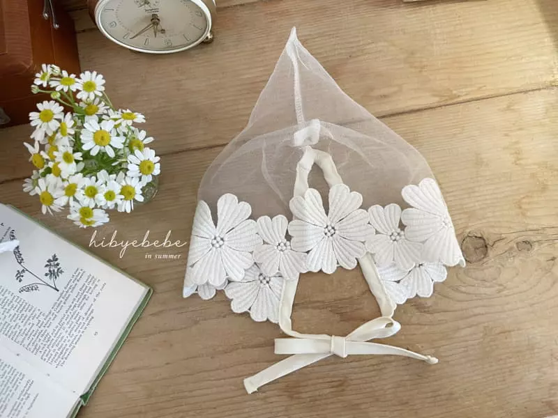 Hi Byebebe - Korean Baby Fashion - #babygirlfashion - Flower Mesh Bonnet - 3