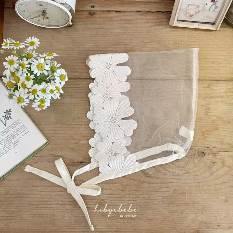 Hi Byebebe - Korean Baby Fashion - #babyoninstagram - Flower Mesh Bonnet - 5
