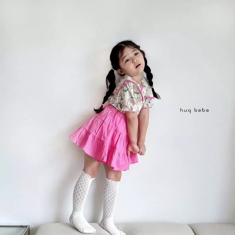 Hug Bebe - Korean Children Fashion - #Kfashion4kids - Sung Flower Big Collar Blouse - 5