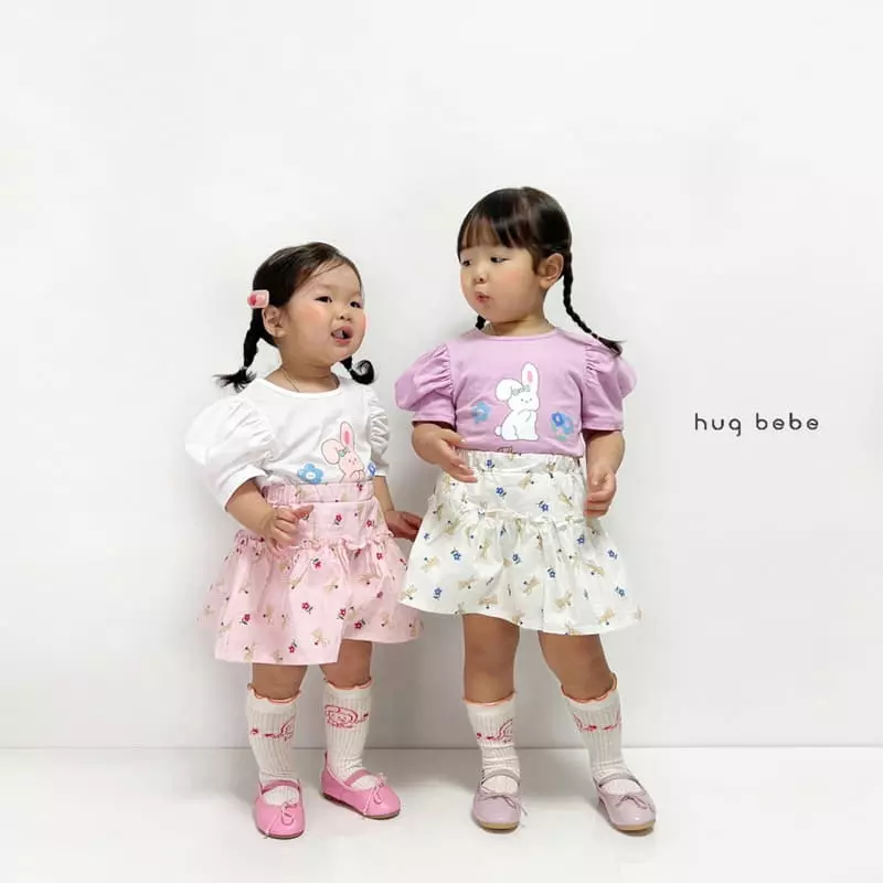 Hug Bebe - Korean Children Fashion - #Kfashion4kids - Rabbit Paint Skirt