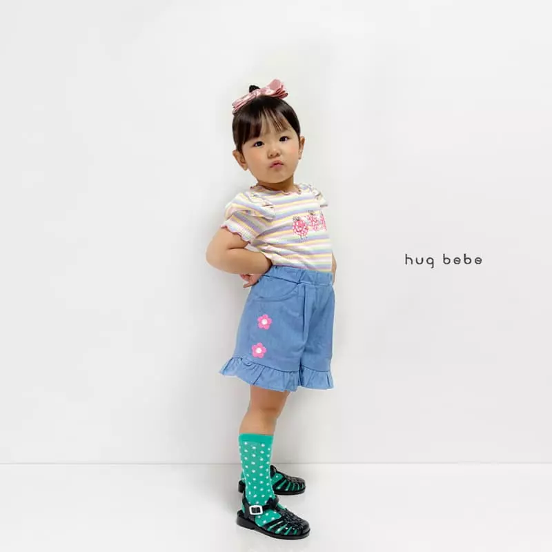 Hug Bebe - Korean Children Fashion - #Kfashion4kids - Rainbow Strawberry Puff Tee