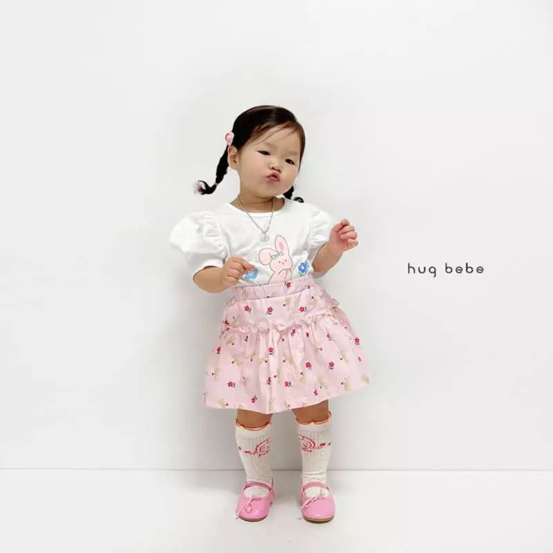 Hug Bebe - Korean Children Fashion - #childrensboutique - Rabbit Paint Skirt - 8