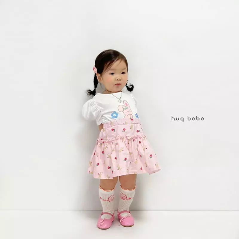 Hug Bebe - Korean Children Fashion - #designkidswear - Rabbit Paint Skirt - 9
