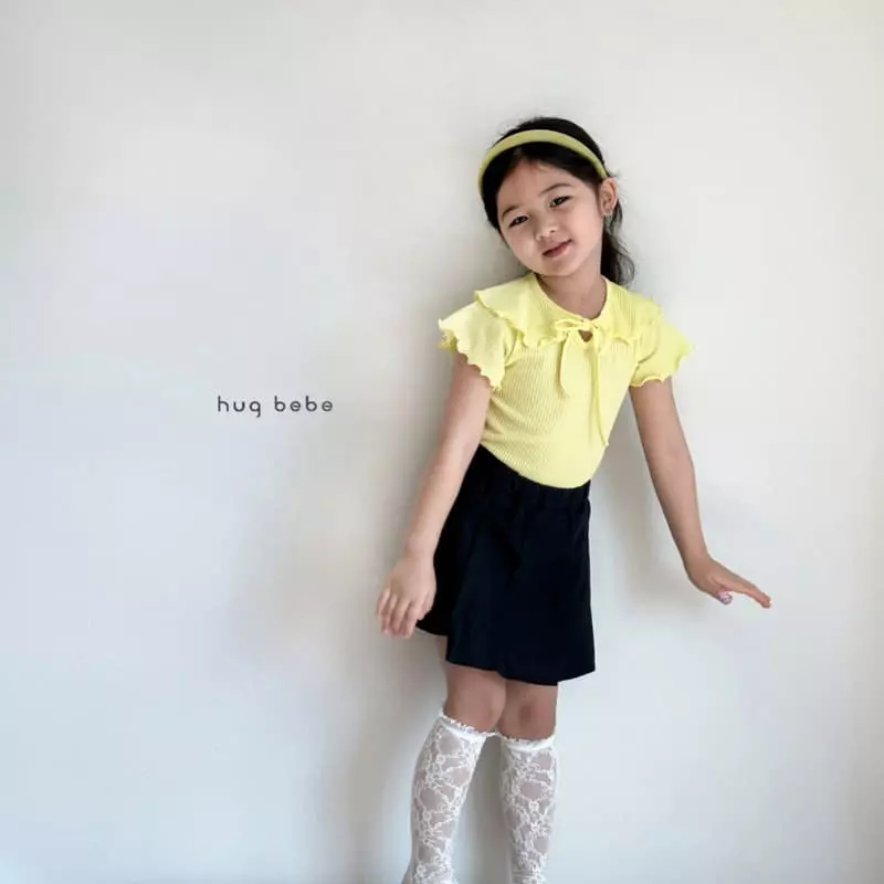 Hug Bebe - Korean Children Fashion - #fashionkids - Wave Collar Ribbon Tee - 4