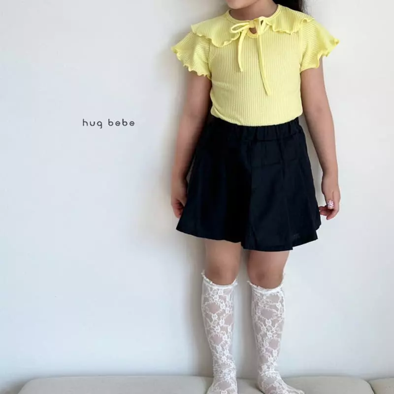 Hug Bebe - Korean Children Fashion - #minifashionista - Wave Collar Ribbon Tee - 10