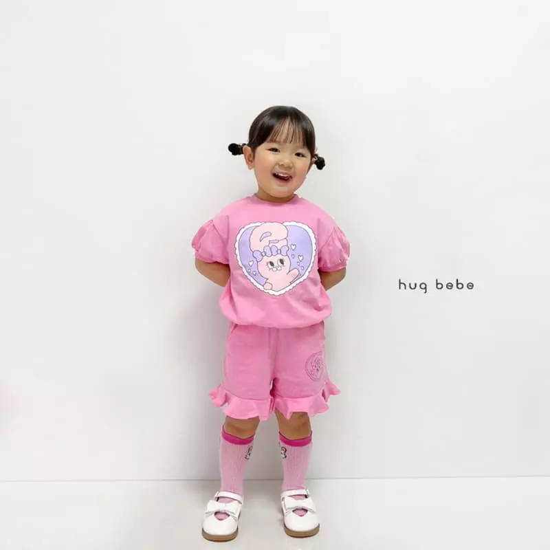 Hug Bebe - Korean Children Fashion - #minifashionista - Love Rabbit Top Bottom Set - 3