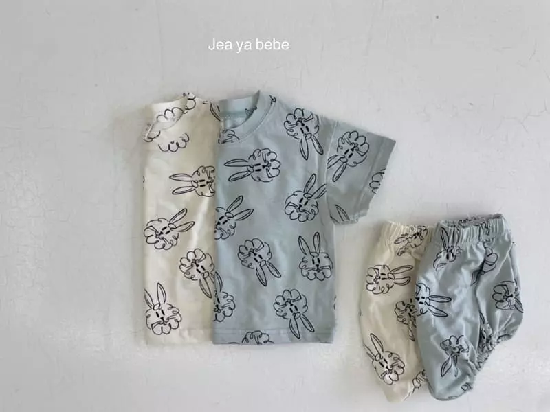 Jeaya & Mymi - Korean Baby Fashion - #babyootd - Rabbit Top Bottom Set - 4