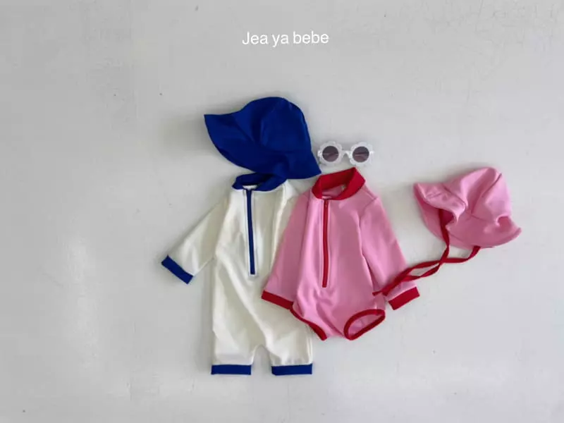 Jeaya & Mymi - Korean Children Fashion - #littlefashionista - Vanilla Swimwear with Hat