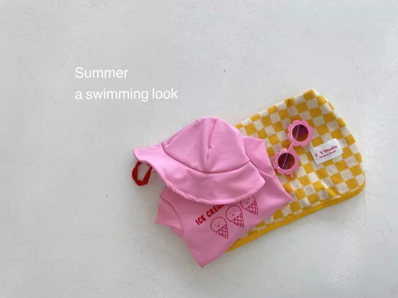 Jeaya & Mymi - Korean Children Fashion - #magicofchildhood - Vanilla Swimwear with Hat - 2