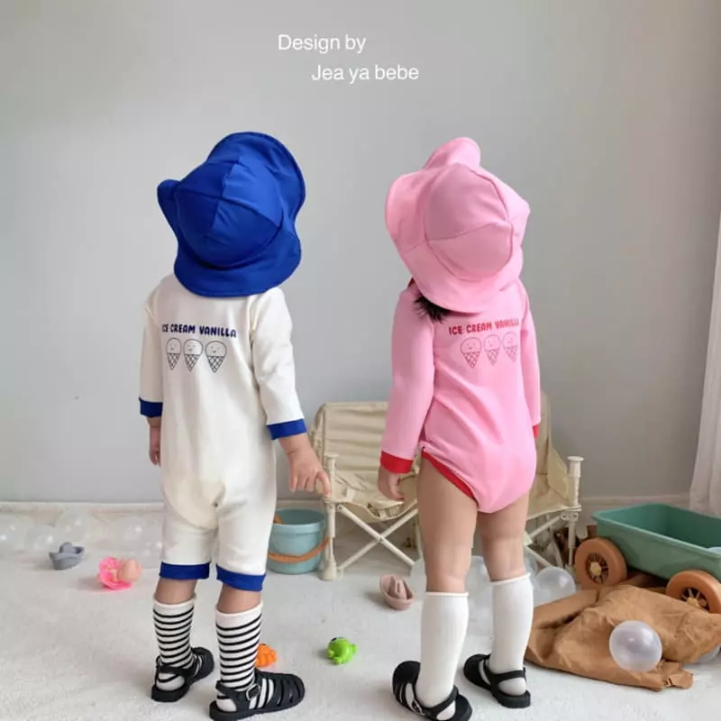 Jeaya & Mymi - Korean Children Fashion - #minifashionista - Vanilla Swimwear with Hat - 9