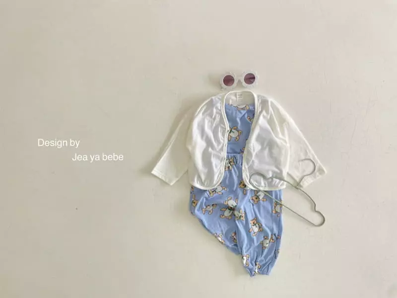 Jeaya & Mymi - Korean Children Fashion - #magicofchildhood - Walking Bear Top Bottom Set - 4