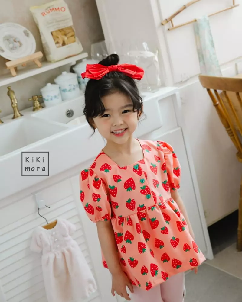 Kikimora - Korean Children Fashion - #childrensboutique - Strawberry Blouse