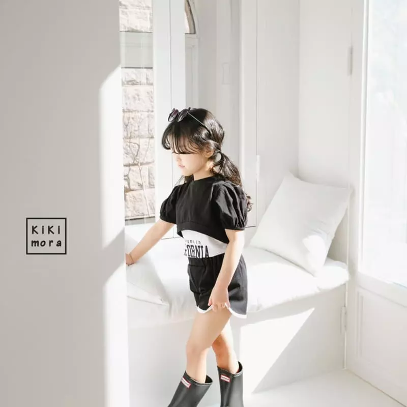 Kikimora - Korean Children Fashion - #fashionkids - Crop Crop Tee Sleeveless Bottom Set