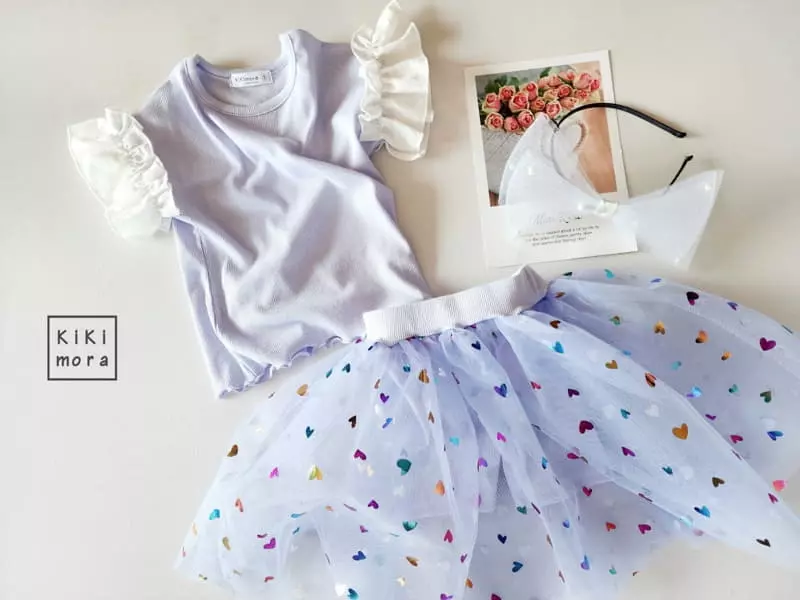 Kikimora - Korean Children Fashion - #kidsshorts - Heart Shar Skirt Leggings - 10