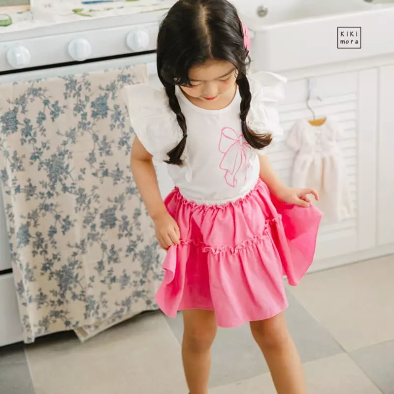 Kikimora - Korean Children Fashion - #minifashionista - Ribbon Frill Tee - 2