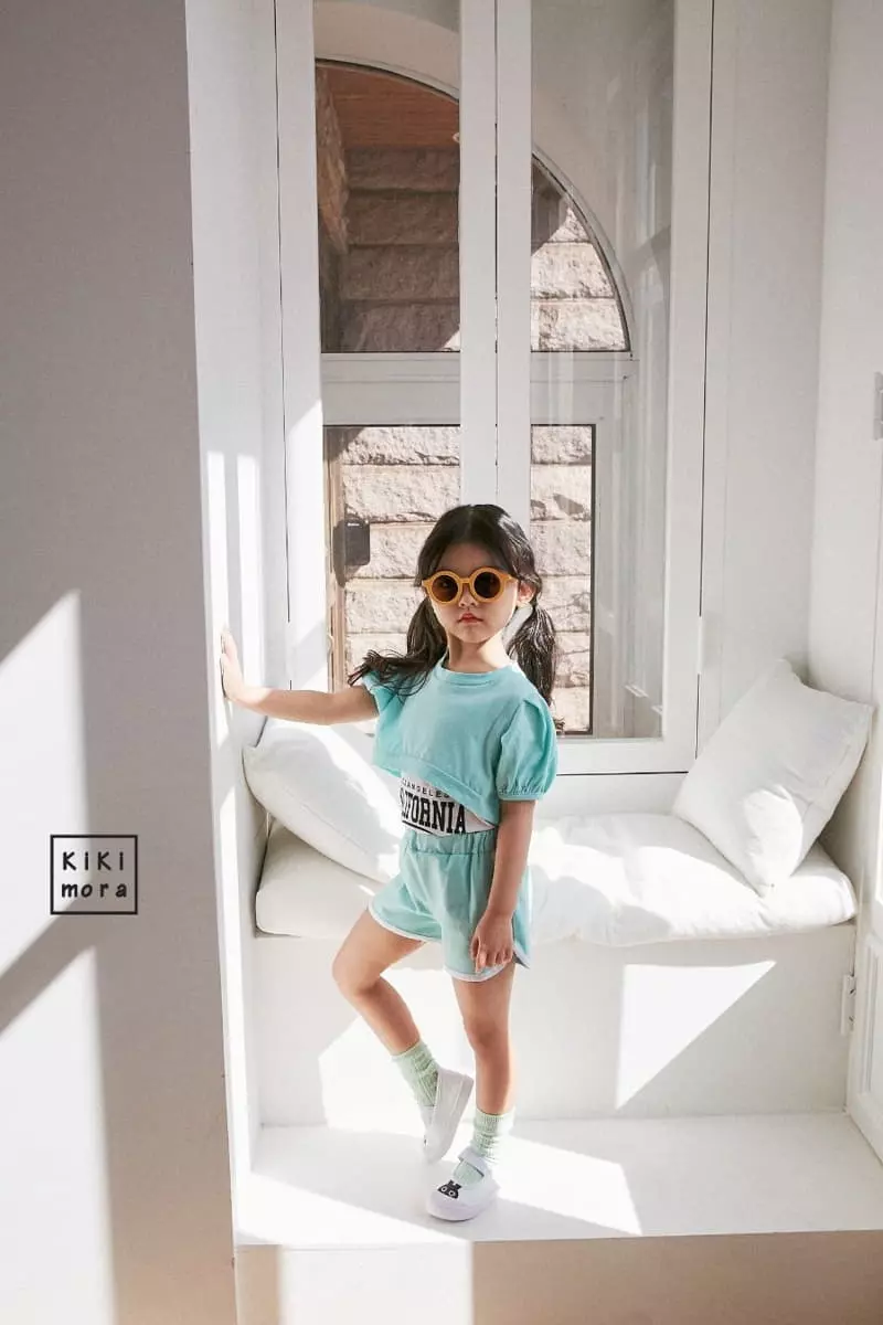 Kikimora - Korean Children Fashion - #toddlerclothing - Crop Crop Tee Sleeveless Bottom Set - 11