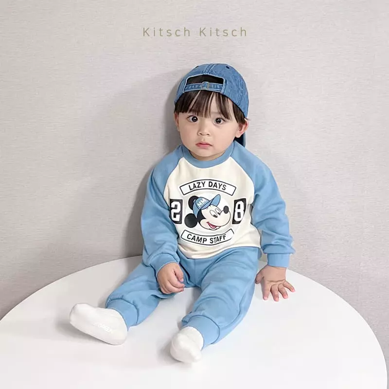 Kitsch Kitsch - Korean Children Fashion - #Kfashion4kids - Hat Mickey Raglan Top Bottom Set - 9