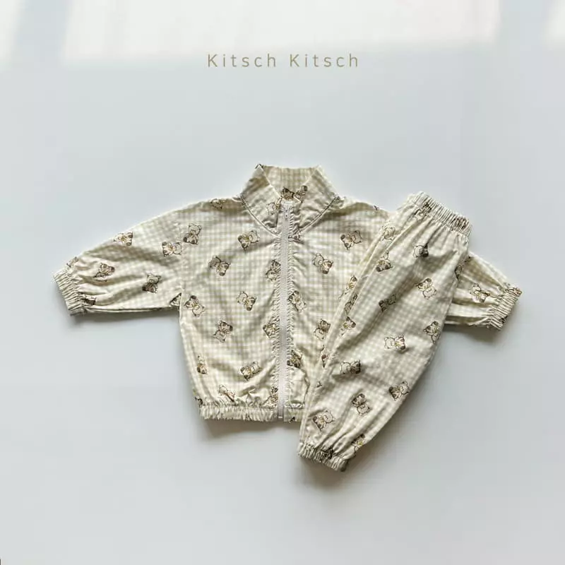 Kitsch Kitsch - Korean Children Fashion - #childofig - Pattern Windbreaker Top Bottom Set - 4