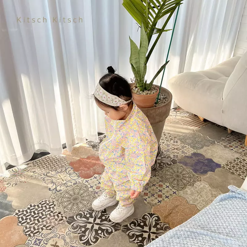 Kitsch Kitsch - Korean Children Fashion - #discoveringself - Pattern Windbreaker Top Bottom Set - 7