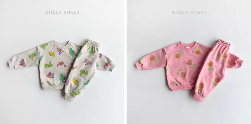 Kitsch Kitsch - Korean Children Fashion - #designkidswear - Sweet Happy Top Bottom Set - 4