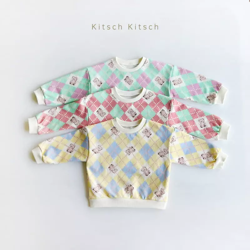 Kitsch Kitsch - Korean Children Fashion - #discoveringself - Argyle Pattern Top Bottom Set