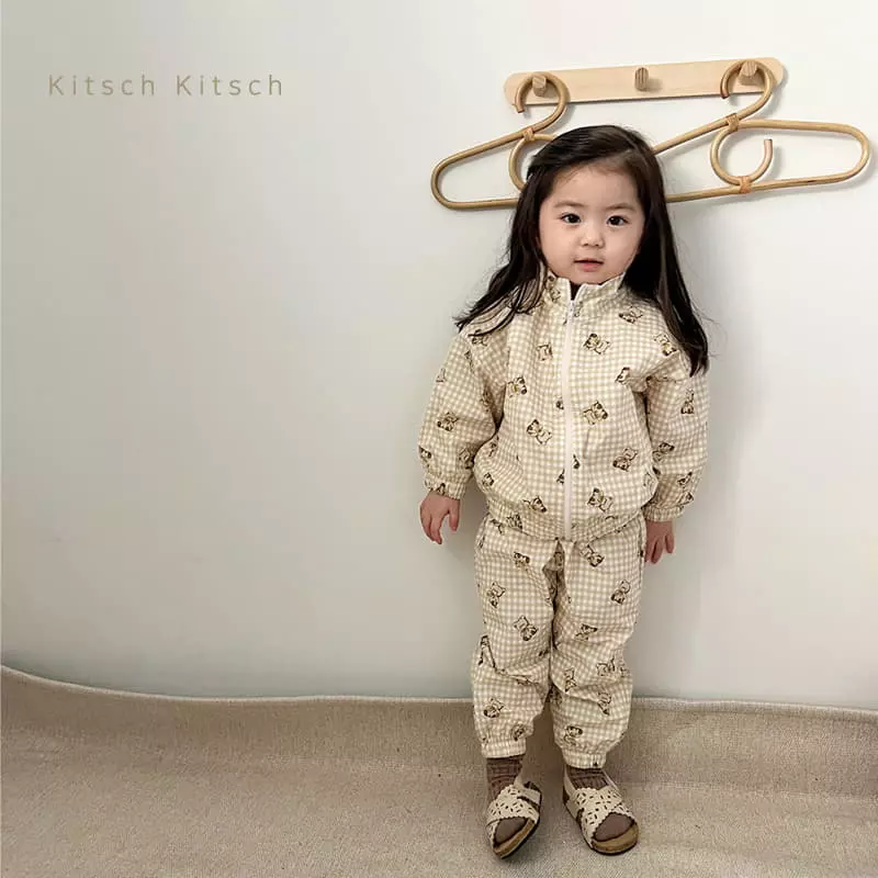 Kitsch Kitsch - Korean Children Fashion - #fashionkids - Pattern Windbreaker Top Bottom Set - 8