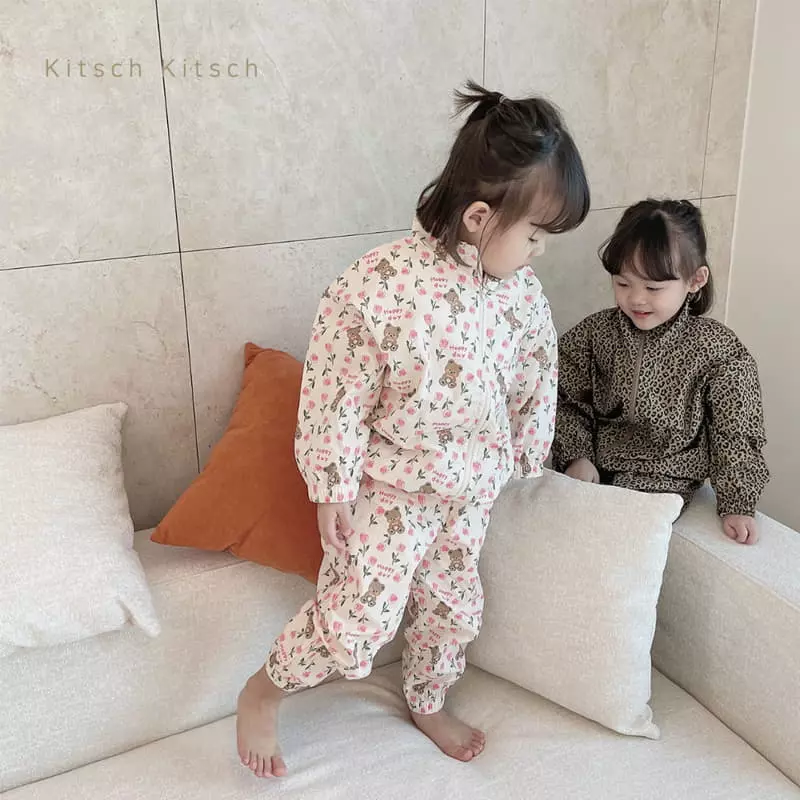 Kitsch Kitsch - Korean Children Fashion - #discoveringself - Pattern Windbreaker Top Bottom Set - 4