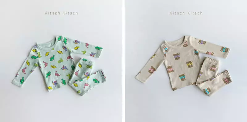Kitsch Kitsch - Korean Children Fashion - #fashionkids - Kitsch Pattern Easywear Set 1+1 - 3