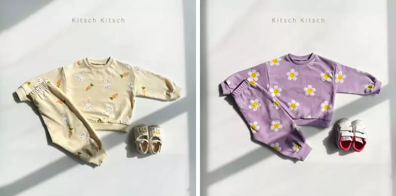 Kitsch Kitsch - Korean Children Fashion - #fashionkids - Sweet Happy Top Bottom Set - 5