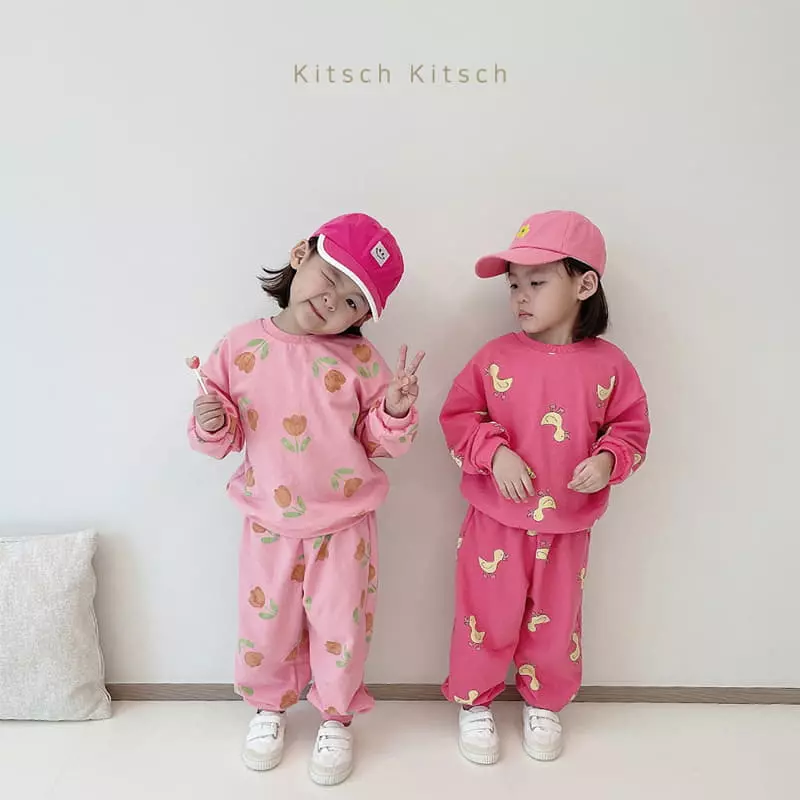 Kitsch Kitsch - Korean Children Fashion - #kidsshorts - Sweet Happy Top Bottom Set - 6