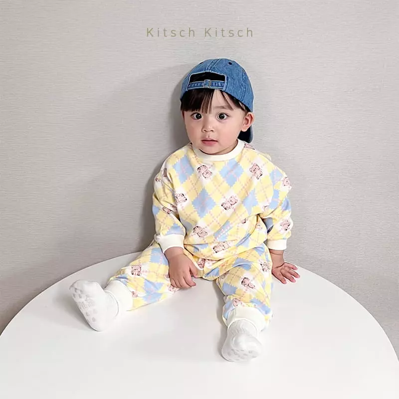 Kitsch Kitsch - Korean Children Fashion - #magicofchildhood - Argyle Pattern Top Bottom Set - 8