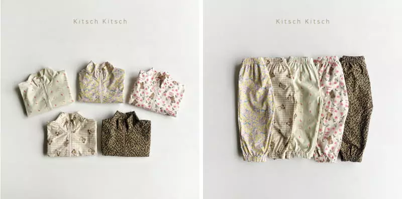 Kitsch Kitsch - Korean Children Fashion - #minifashionista - Pattern Windbreaker Top Bottom Set
